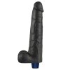 10.5 REAL SOFTEE Rechargeable TPE Vibrating Dildo(Black)